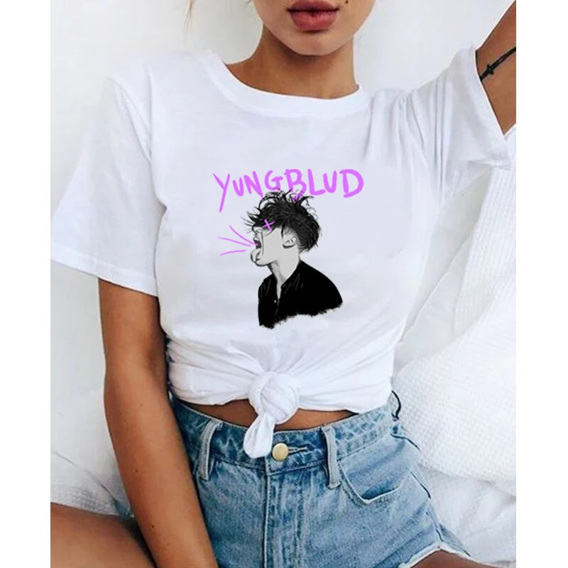 Yungblud печатная черная футболка мужская Повседневная одежда забавная графическая