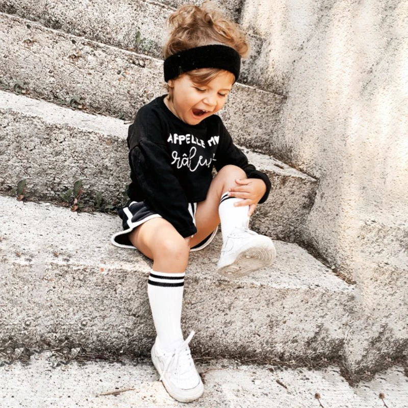 Baby Girls Socks Knee High Boys Sports Sock Cotton Long Stripes Children Socks Kids School kids socks