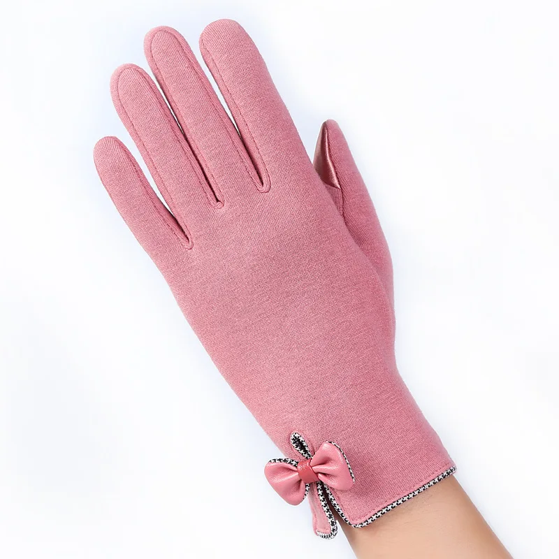 16E-Skin Pink Sparsil, женские зимние теплые перчатки для сенсорного экрана, кашемировые, на запястье, на все пальцы, варежки, для девушек, модные, кружевные, элегантные, женские перчатки - Цвет: 16E-Skin Pink