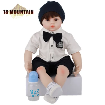 

60CM Reborn Doll Cloth Body Realistic Gentleman Boy Baby Newborn Babies Toddler Bebe Silicone Toy Children Birthday Xmas Gift