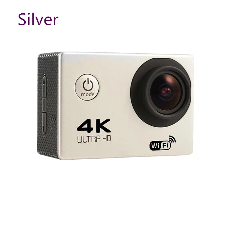 Серебристый Ультра HD 4 K экшн-камера wifi видеокамеры 16MP 170 go cam 4 K deportiva 2 дюйма f60 водонепроницаемая Спортивная камера pro 1080P 60fps cam - Название цвета: Серебристый