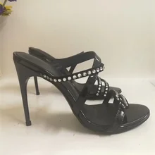 Zapatos mujer/ г.; женские туфли на высоком тонком каблуке-шпильке с блестящими кристаллами; женская обувь с узкими лентами; брендовая популярная обувь; sandalia feminina