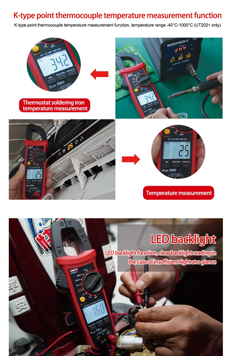 UNI T UNI-T цифровой клещи UT201+ UT202+ UT203+ AC DC ток Amperimetro тестер зажим мультиметр Сопротивление Частота