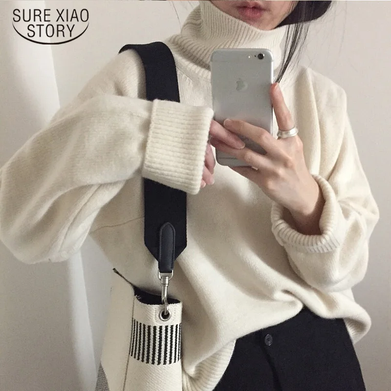 

Korean Fashion Plus Size Pull Femme Sweater Elegant Women Autumn Winter Turtleneck Sweater Jumper Knitted Pullover Tops 6339 95
