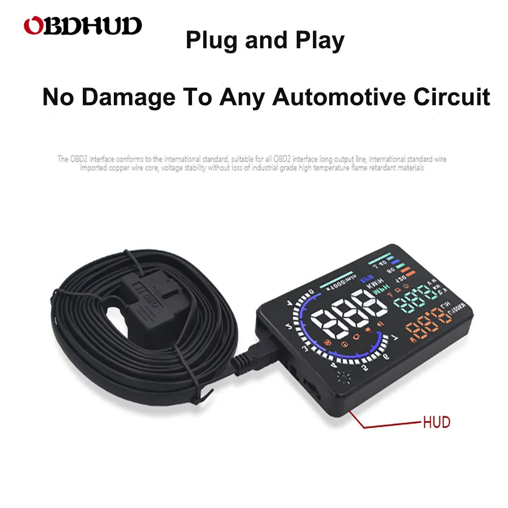 OBDHUD 7Pin до 16Pin OBD2 адаптер для дисплея головы, различные виды автомобильного питания, зарядка автомобиля, навигатор