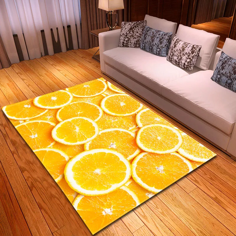 Nordic Fruit Lemons 3D Carpet Soft Flannel Sofa Kids Bedroom Rugs Modern Home Decor Rugs and Carpets for Home Living Room