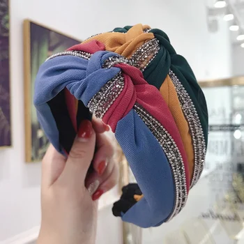 

Fashion Women Knot Hairband Simple Korean Trendy Matching Color Knotted Wide Headband Hair Accessories