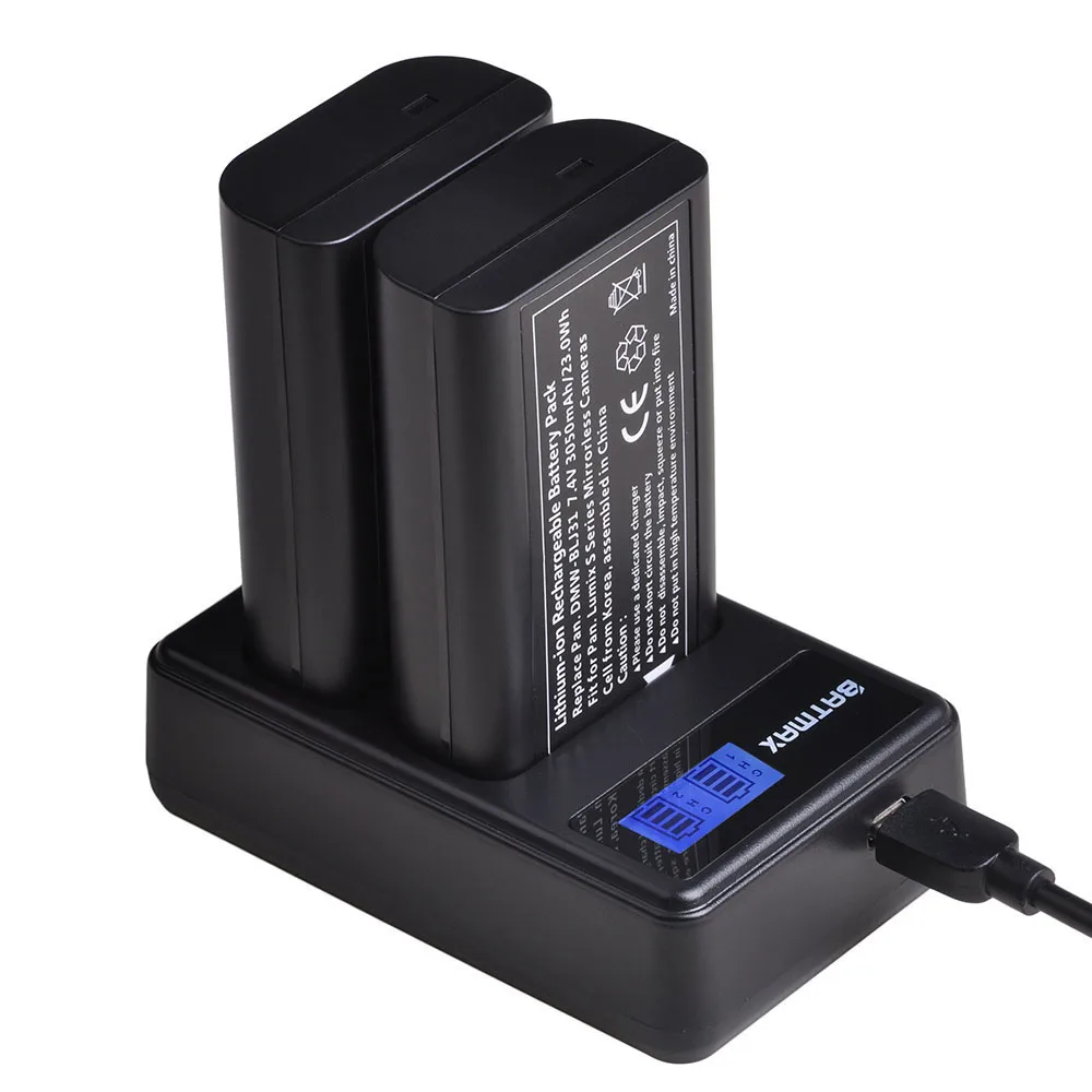 Câmeras sem Espelho Lcd para Panasonic Bateria Batmax Driver Blj31 Carregador Duplo Usb Lumix s1 S1r S1h 3050mah Dmw - Image 6