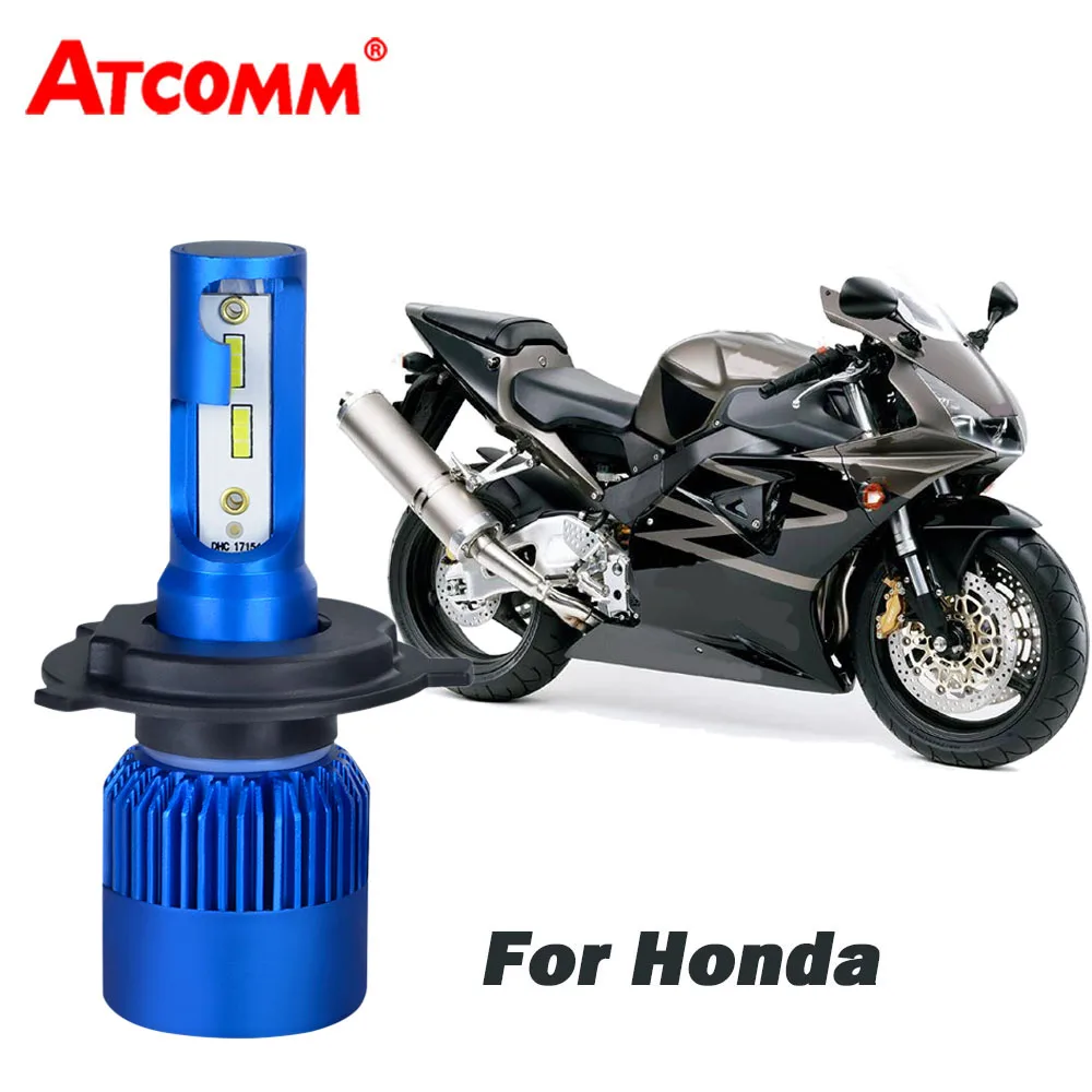 ATcomm 1X H4 светодиодный мотоциклетный фонарь H1 H7 H11/H8/H9 HS1 светодиодный 12 в Moto Blub белый мотоциклетный Головной фонарь скутер мото DRL для Honda