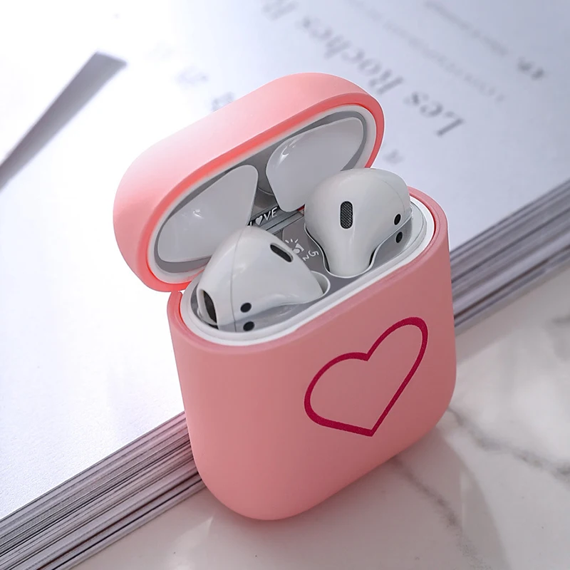 Жесткий чехол с милым сердцем для Air Pods, беспроводные Bluetooth наушники NC99