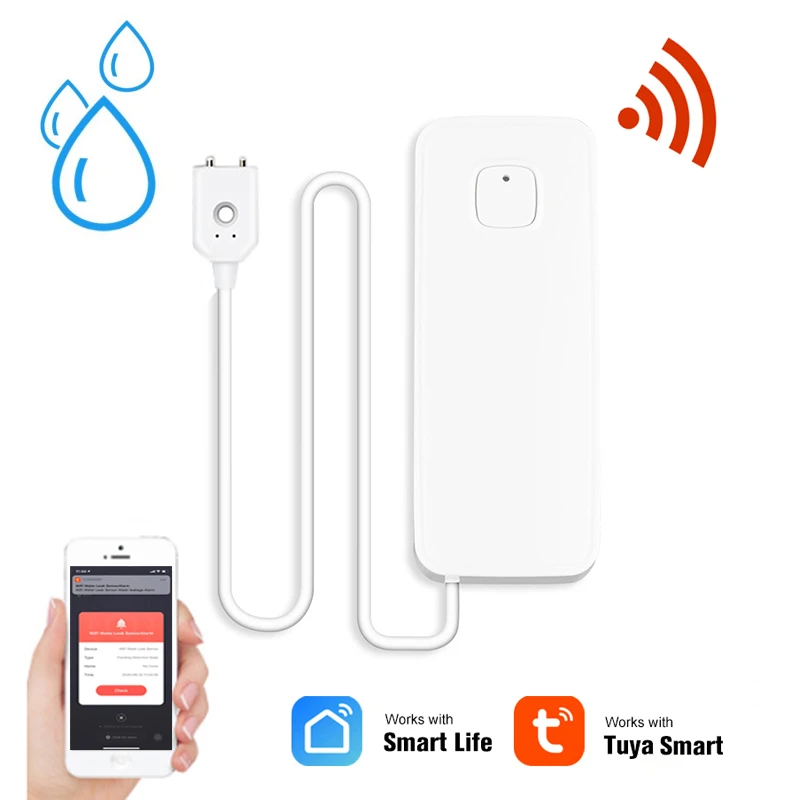 ring alarm wall mount Tuya Smart Home WIFI Water Leakage Sensor Leak Alarm Detector Flood Overflow Alert Security System alarm keyboard