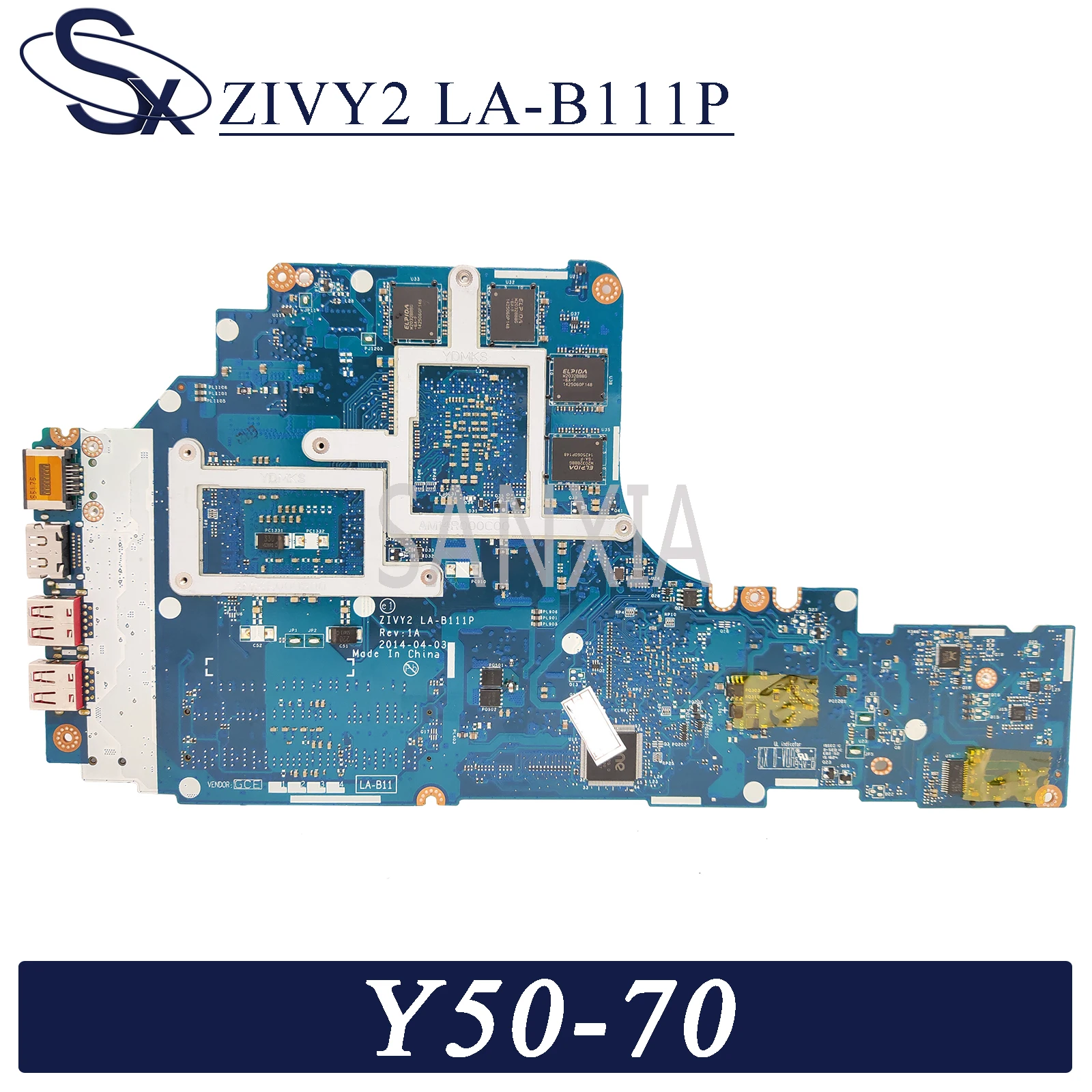 Материнская плата KEFU LA B111P для ноутбука Lenovo Y50 70 оригинальная материнская I7