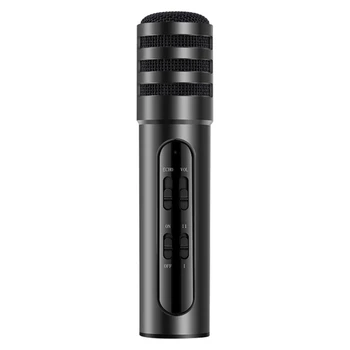 

C6 Microphone Handheld Condenser Microphone Rechargeable Phone Computer Microphone for Live Broadcast, Singing