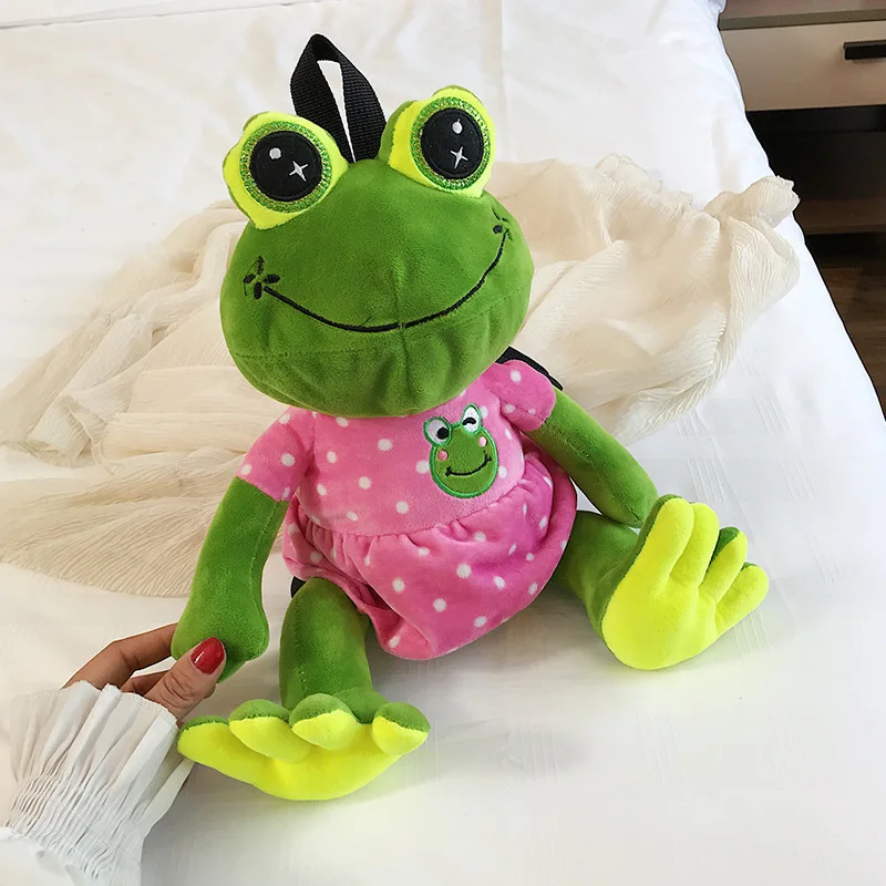 

INS Super Meng Soft Girl Cute Japanese And South Korean Style Frog Doll Double Anticline Phone Coin Purse Fire mao rong bao