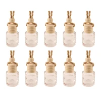 10Pcs Car Hanging Glass Bottle Empty Perfume Aromatherapy Dispenser Refillable Essential Oils Diffuser Air Fresher Pendant 1