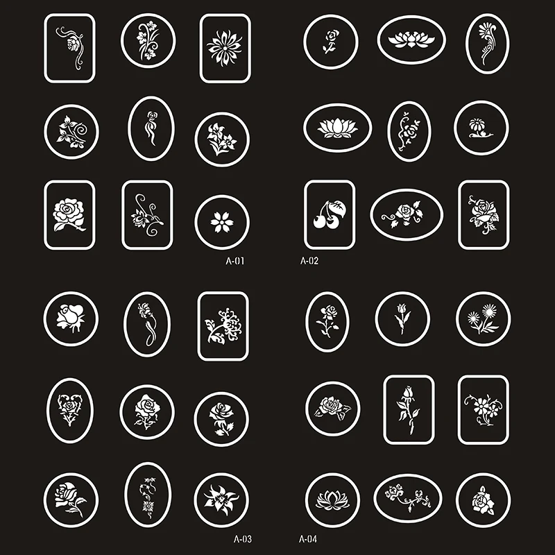 Новинка 234 технические трафареты с рисунком временные из искусственной хны