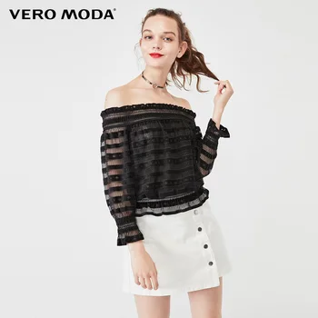 

Vero Moda Women's Striped Cut Out Off-Shoulder Gauzy Patchwork Top | 319330505