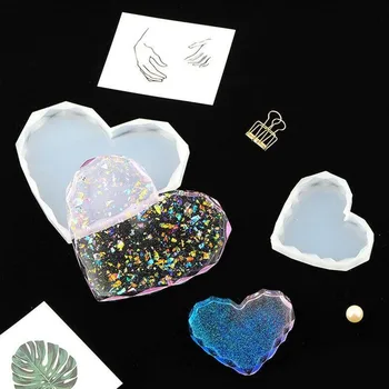 

Silicone Heart Mold Epoxy Resin Making Craft Clay Resin Molds New DIY Mold Ashtray Coaster Flexible Jewelry Making Accessories