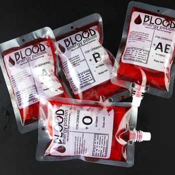 

8pcs Halloween Plasma Drinking Bag Blood Bag Juice Bag Cocktail Bag Storage Bag Halloween Horror Props for Party Halloween (Bloo