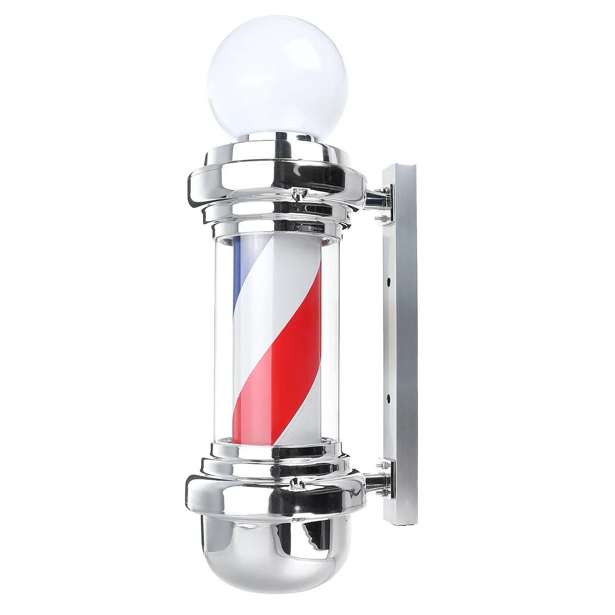 LED Barber Shop Sign Pole Light Red White Blue Stripe Design Roating Salon Wall Hanging Light Lamp Beauty Salon Lamp