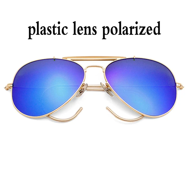blue plastic 3030 солнцезащитные очки, градиентные, поляризационные, 58 мм, стеклянные линзы, для мужчин и женщин, зеркальные, очки пилота, sol gafas, UV400, для улицы, ремесло - Цвет линз: blue plastic