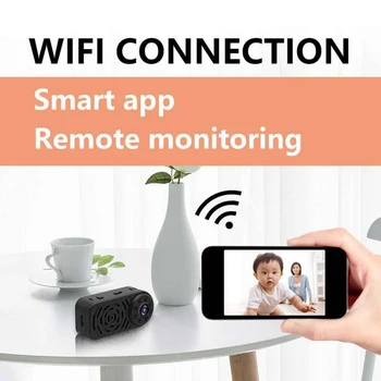 

Wide Angle Surveillance Camera Motion Detection Night Vision Wifi Wireless Home Monitor APP Control 4K HD Mini Infrared Security