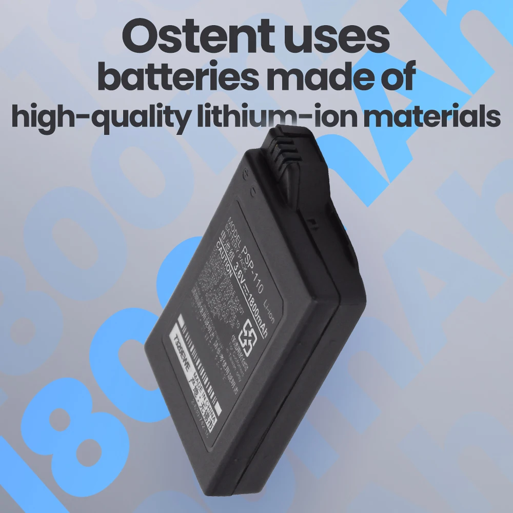 Lithium ion battery game console battery 1800mAh 3.6V Lithium Ion rechargeable battery pack replacement For Sony PSP 1000 PSP-110 Console