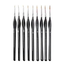 

9pcs Watercolor Hook Line Pen Soft Outline Painting Miniature Detail Paint Brush Set for Gouache Oil Acrylic Painting