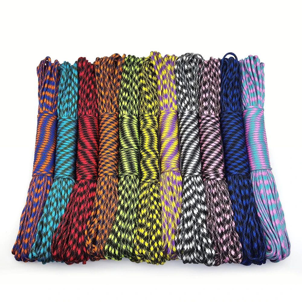 550 파라코드 낙하산 코드 랜야드 텐트 로프, 가이라인 밀 스펙 타입 III, 7 가닥, 50FT, 100FT, 하이킹 캠핑용  Best5