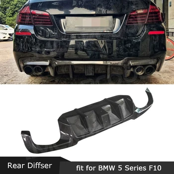 

Carbon Fiber Rear Lip Diffuser Spoiler With Lamp for BMW 5 Series F10 M5 2010-2016 Fins Shark Style Bumper Skid Plate