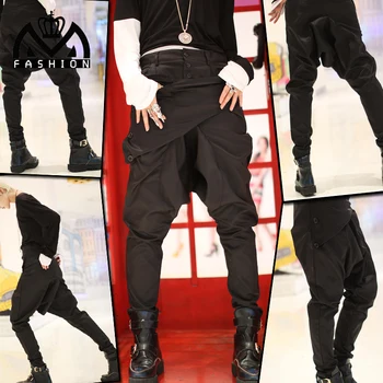 

Korean version of the stage personality male loose harem pants hair stylist men casual feet pants costumes