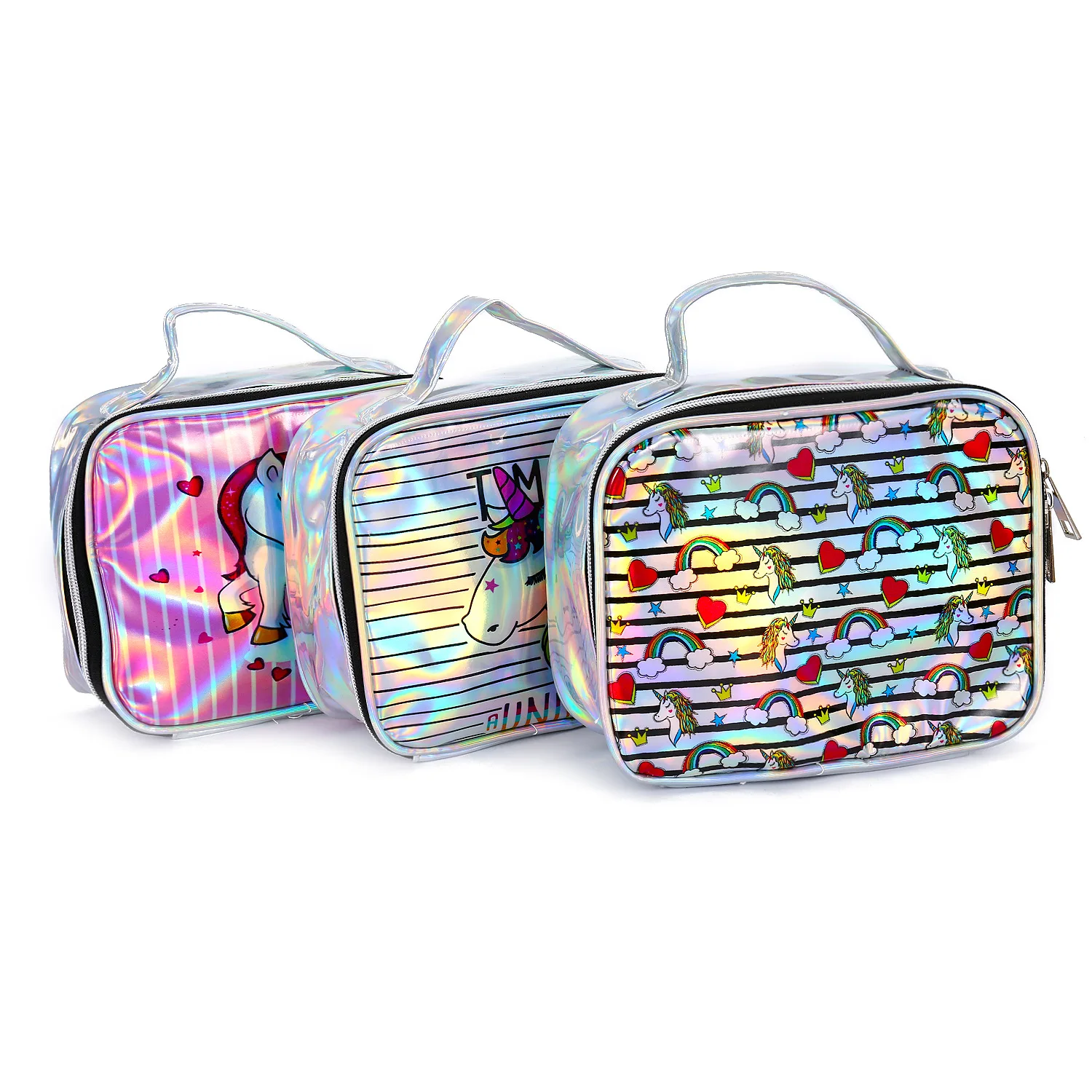 

Vogvigo Girl Unicorn Cosmetic Bag Makeup Case Lady Laser Makeup Bag Handbag Student Cartoon Makeup Pouch Summer Lovely Girl Bag