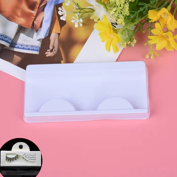 

10 Sets Beige Pink Trays Eye Lash Tray Clear Box Lashes Packing Boxes Eyelashes Packing Box Eyelashes Packaging Transparent Lid