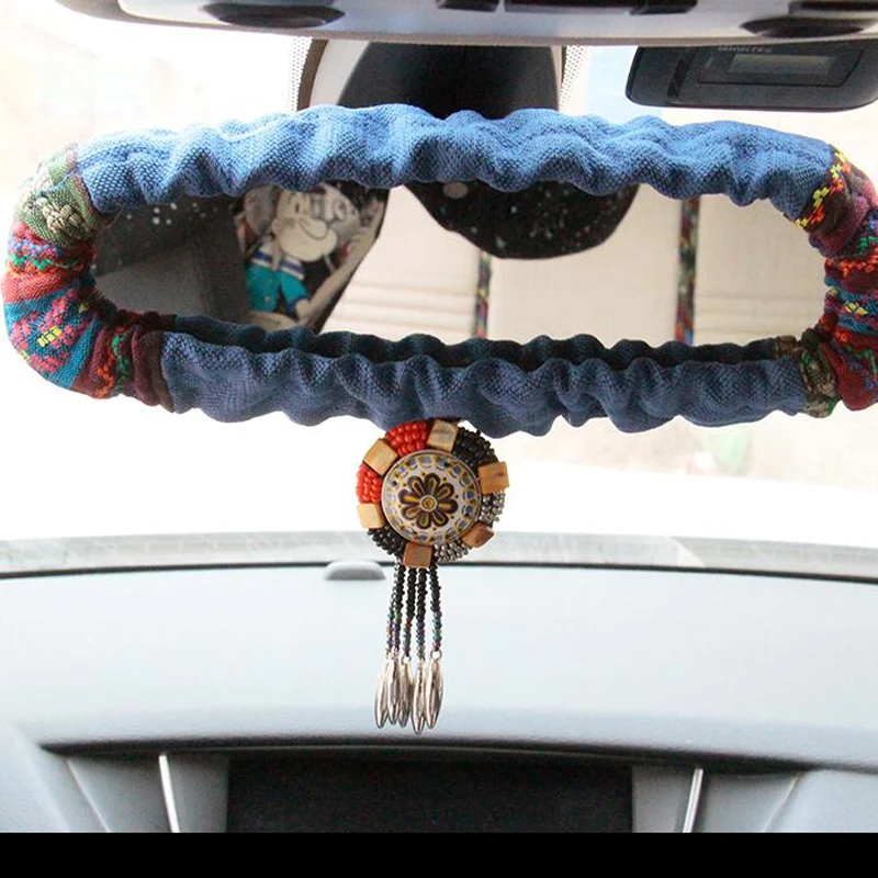 Retro-Bohemia-Car-Rear-View-Mirror-Cover-Interior-Accessories-Universal-Bead-Rhinestone-Car-Mirror-Decoration-5