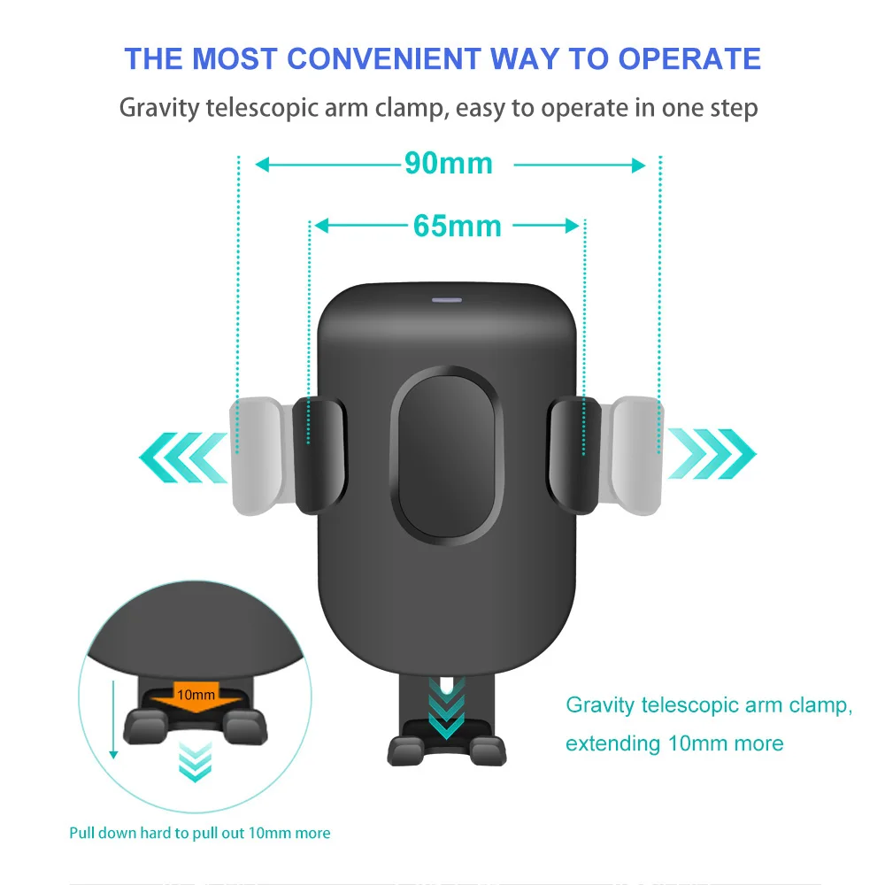 FDGAO 10W Qi Car Wireless Charger For iPhone 11 Pro XS MAX XR X 8 Samsung S9 S10 Fast Charging Air Vent Car Phone Holder Mount