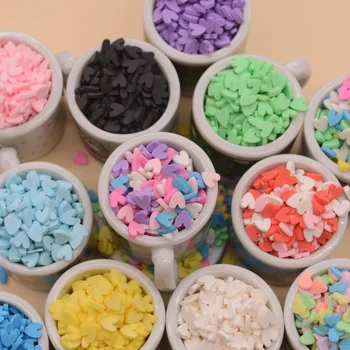 

10g Heart shape Polymer Sprinkle for Slime Filler Crystal mud Soft Clay Slice DIY Slime Making Accessories