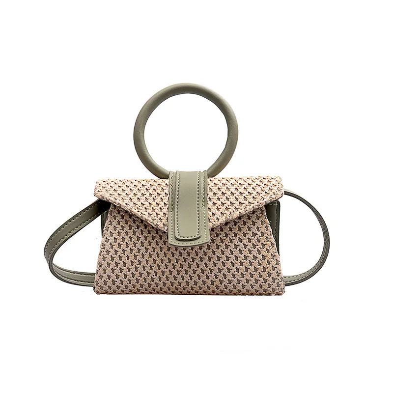 

Fashion Straw small bag women 2020 new foreign style girl ring handbag fairy wild woven shoulder messenger bag