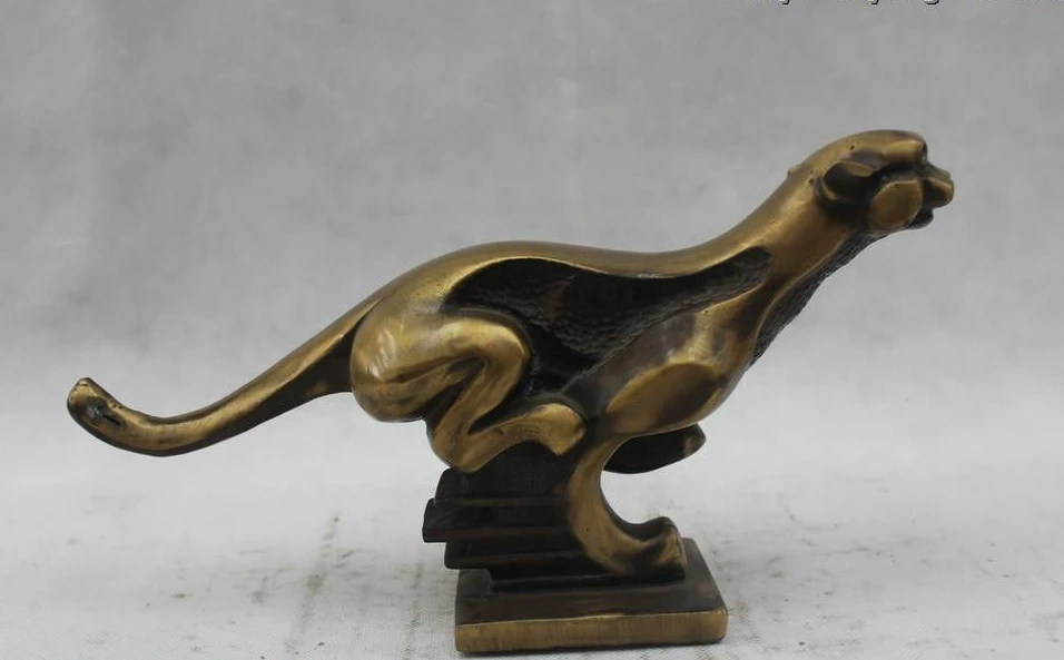 6&quotChina Folk Pure Bronze Lucky excellent beautiful Lifelike cheetah Statue | Дом и сад
