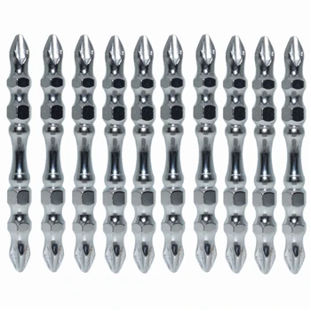 

10pcs 65mm Screwdriver Bit Set Phillips Double Head PH2 Magnetic Bits 1/4'' Hex M17E