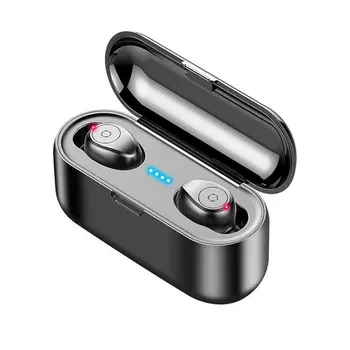 

F9 Wireless Headphones 5.0 Dual-in-ear with Digital Display Charging Compartment Call Music Headset Hifi Sound