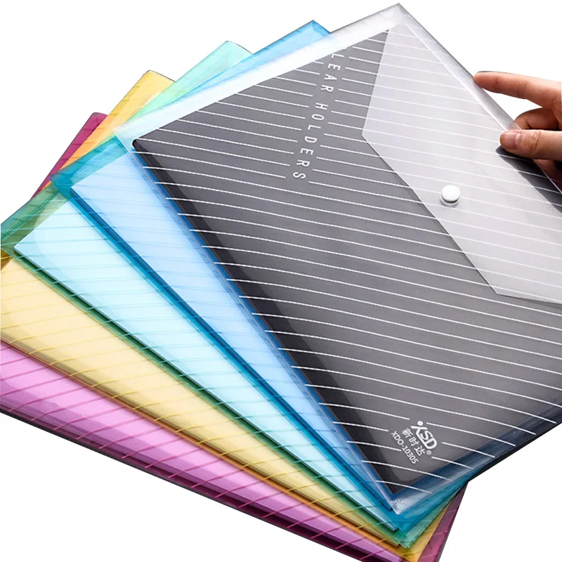 25pcs File Bag Transparent Plastic A4 Documents Filing Storage Bag Student Organizer Information Pocket Folders Stationery file folder,document organizer,file storage bag,binder pockets,document manager