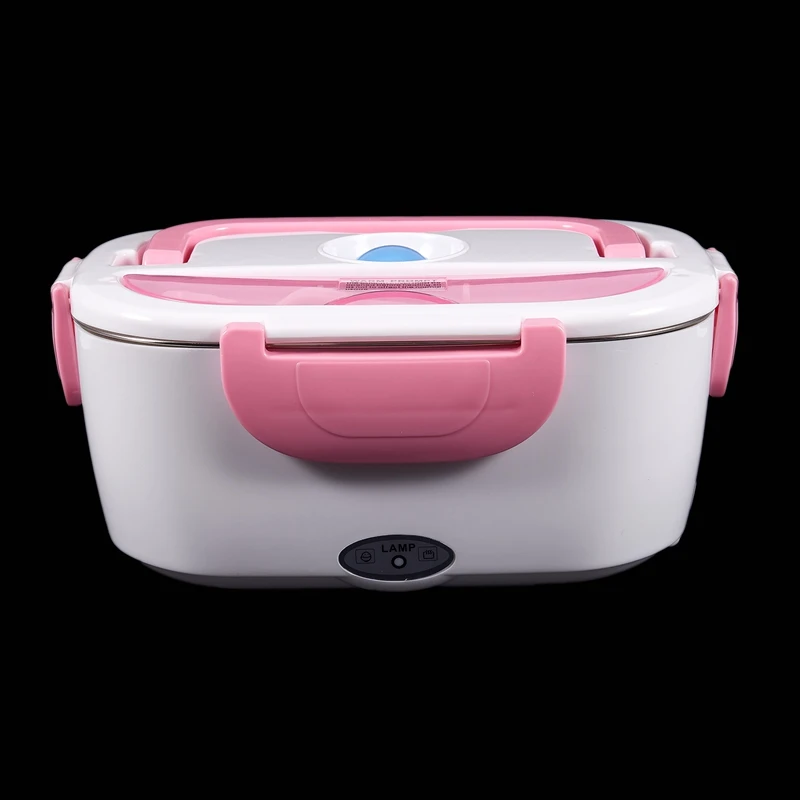Promotion! 220V Electric Heated Lunch Box Portable Home Bento Boxes Stainless Steel Food Container EU Plug