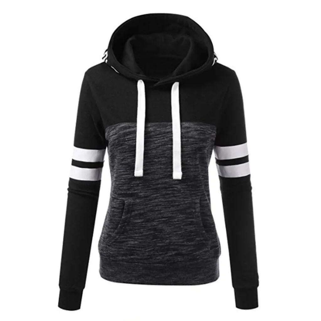 

Hoodies Women Sweatshirt Love Long Sleeve Splice Pullover Hoodie Stitching Tops Moletom Feminino Bluza Damska Sudadera Mujer