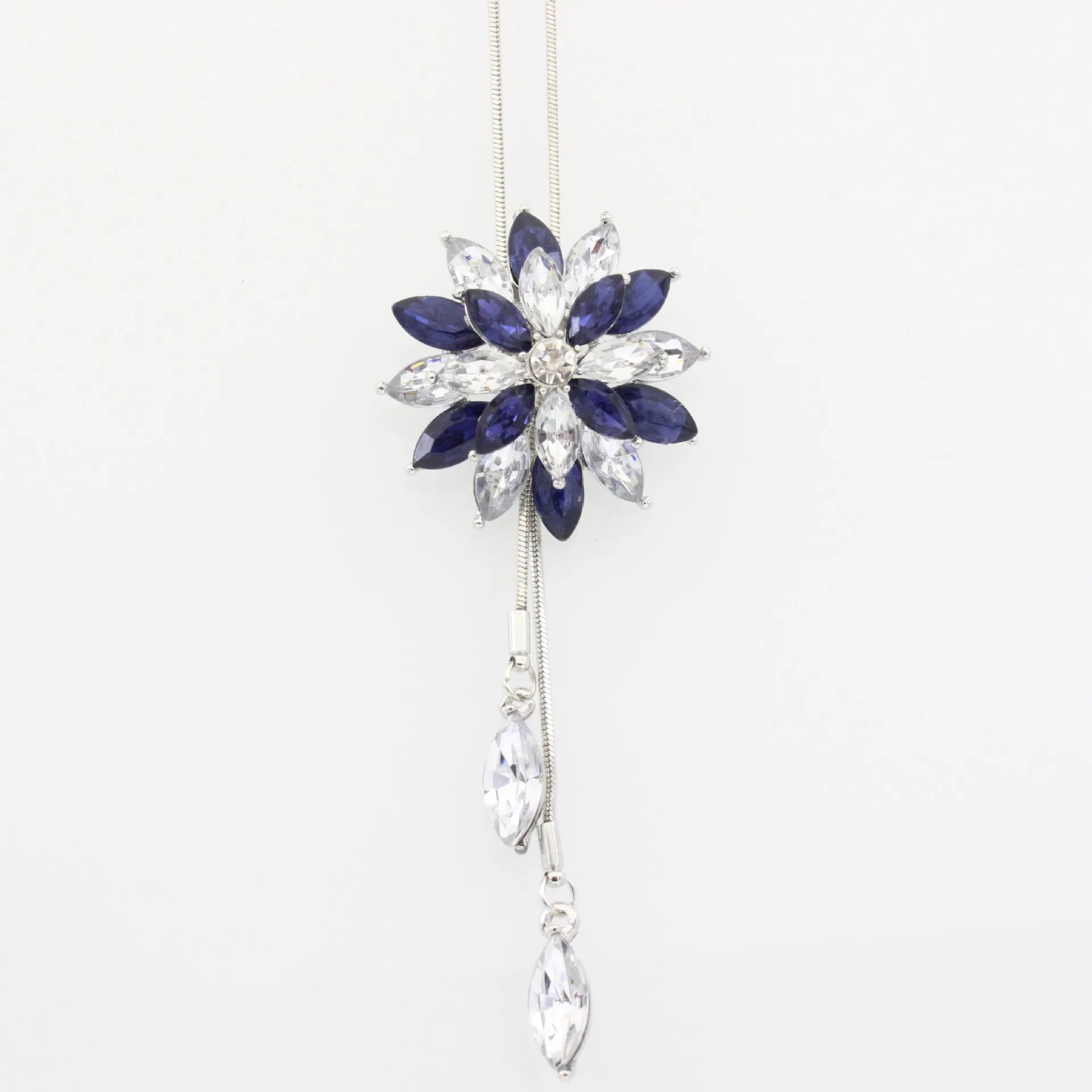 Europe And America New Style EBay Versatile Lotus Double Layer Crystal Flower Necklace Sweater Chain