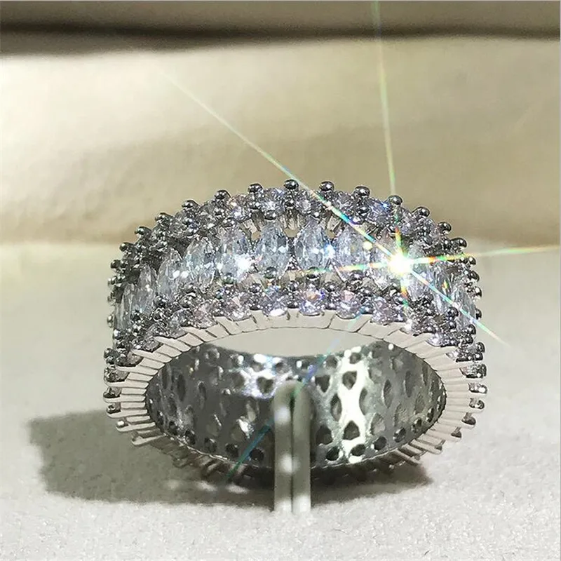 Rulalei, уникальный бренд, новинка, роскошные ювелирные изделия, 925 пробы, серебро, огранка маркизы, белый AAAAA, кубический циркон, женское свадебное кольцо, подарок