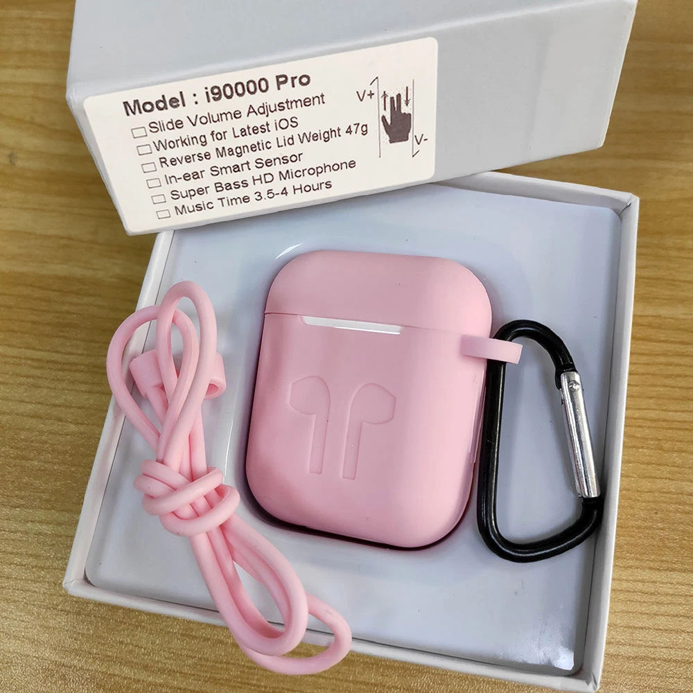 i90000Pro Pink case I90000 Pro TWS Arie 2, беспроводные наушники, раздвижные, с регулятором громкости, Bluetooth 5,0, наушники 8D, супер бас, наушники PK i5000 i9000 tws - Цвет: i90000Pro Pink case