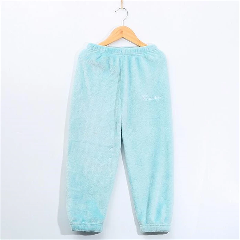 Теплые детские штаны из кораллового флиса; яркие зимние детские штаны для мальчиков и девочек; домашняя одежда; свободные длинные штаны для сна; штаны для малышей