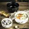 Marble Ceramic Bowl Home Tableware Set Nordic Style Porcelain Breakfast Rice Dinner Noodle Soup Round Bowls 6
