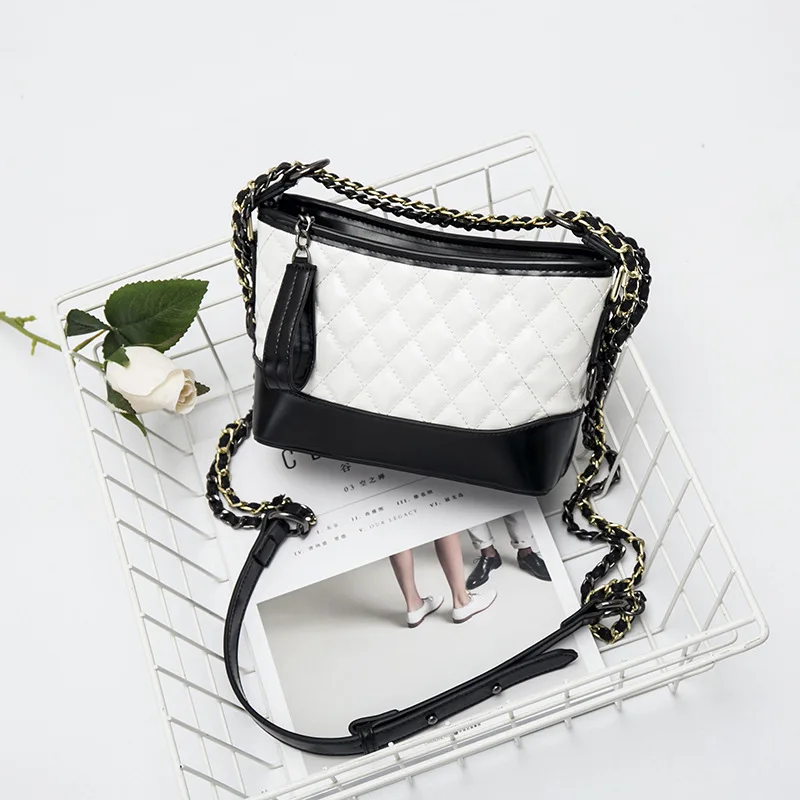 

2017 New Style Hobo Bag Europe And America Fashion Leather Handbag Rhombus Chain Trend WOMEN'S Bag