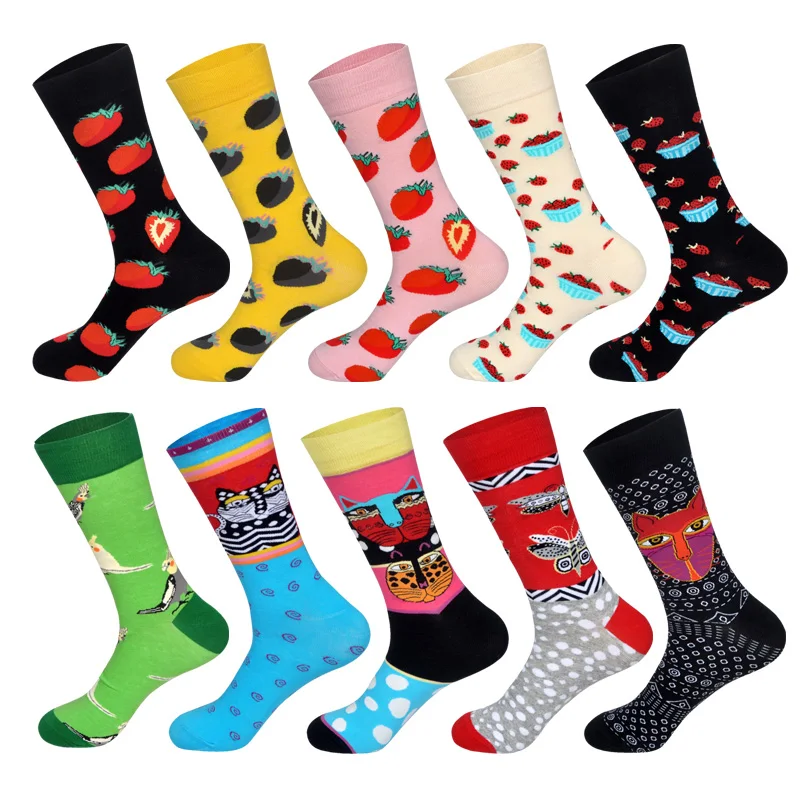 10 пар/лот, Harajuku носки, мужские носки, британский стиль, хип-хоп, 33 варианта и комбинация, теплые хлопковые носки - Цвет: Lot 11